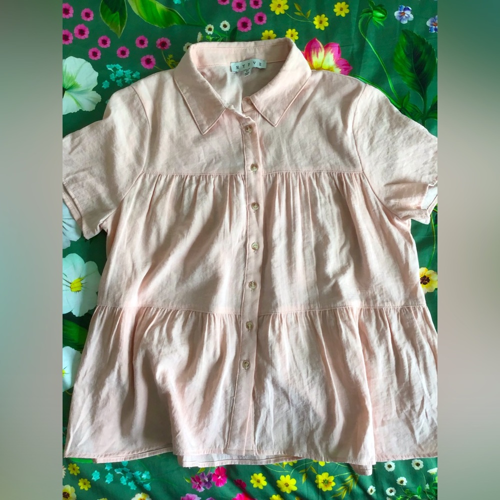HYFVE| Pink Button Down Blouse